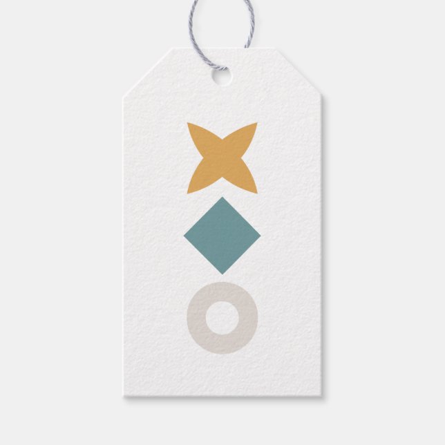 Minimale Bauhaus-Geschenkanhänger für Baby Shower Geschenkanhänger (Vorderseite)