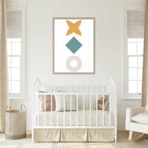 Minimale Bauhaus-Kinderzimmer-Wandkunst Poster