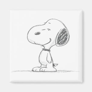 Minimale Beagle-Hund-Skizzen-Illustration Magnet