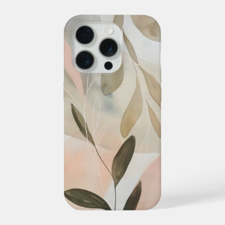 Minimale beige botanische Abstraktion mit weichen iPhone 15 Pro Hülle