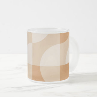 Minimale Beige Geometrische Mattglas-Tasse Mattglastasse