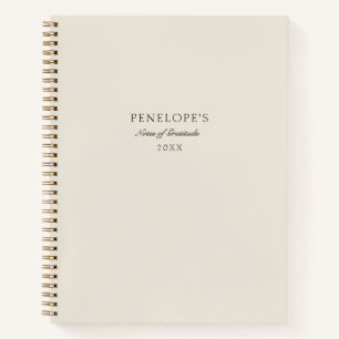 Minimale beige personalisierte moderne Dankbarkeit Notizbuch