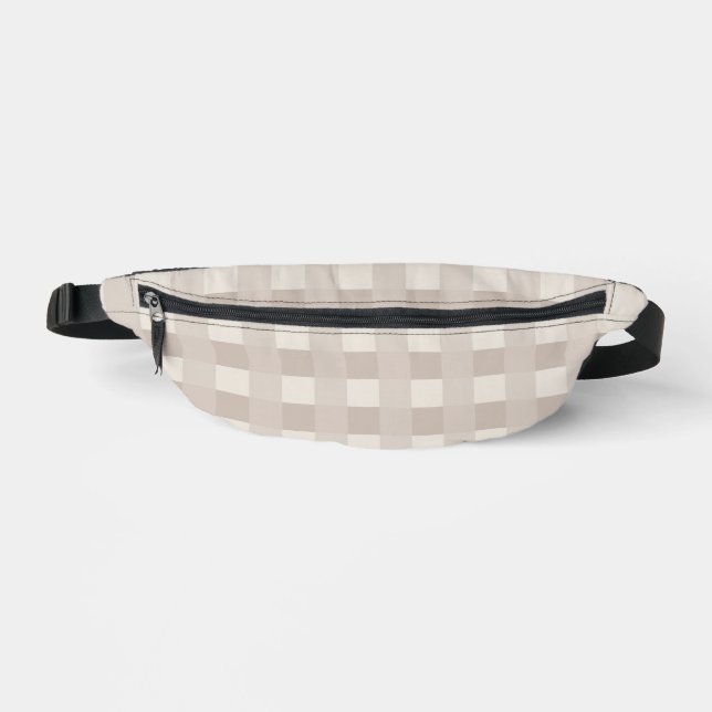 Minimale beige Schachbrettmuster Bauchtasche (Vorderseite)