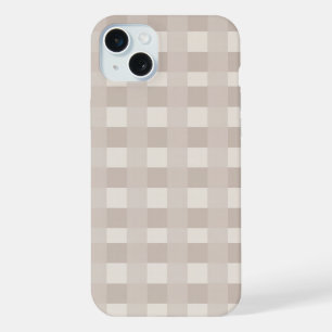Minimale beige Schachbrettmuster iPhone 15 Plus Hülle