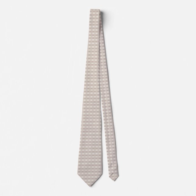 Minimale beige Schachbrettmuster Krawatte (Vorderseite)