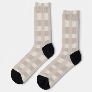 Minimale beige Schachbrettmuster Socken