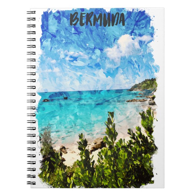 Minimale Bermuda Karibik Insel Tropische Landschaf Notizblock (Vorderseite)