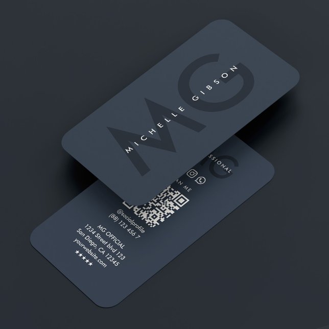 Minimale Berufliche Kohleinitialen Moderne Visitenkarte (Minimal Professional Charcoal Initials Modern Business Card
)
