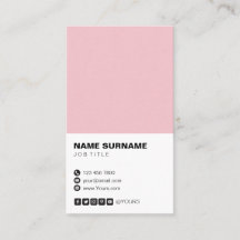 Minimale berufliche rosa vertikale Geschäfts-Karte