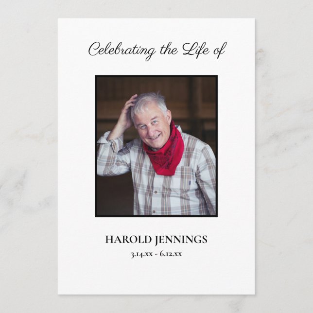 Minimale Bestattungsprogrammaufstellung Programm (Vorderseite)