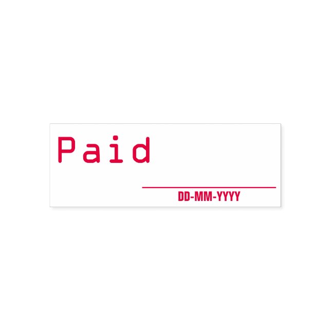 Minimale "Bezahlte" Gummi-Briefmarke Permastempel (Design)