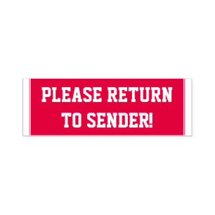 Minimale "BITTE ZURÜCK AUF SENDER!"Briefmarke Permastempel