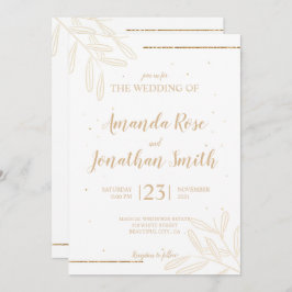 Minimale Blätter und Glitzer Einladung