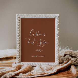 Minimale Blattform   Terrakotta-Schild mit individ Poster