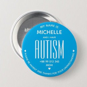 Minimale Blaue ASD-Autismus-Bewusstsein-ADHS-Sonde Button