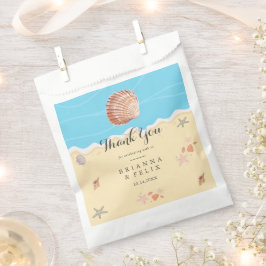 Minimale Blaue Ozean-Sommerhochzeit Geschenktütchen