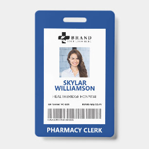 Minimale blaue Rahmen Medical Photo ID & Logo Ausweis