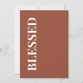 Minimale BLESSED | Terrakotta-Weihnachtsgrußkarte Feiertagskarte
