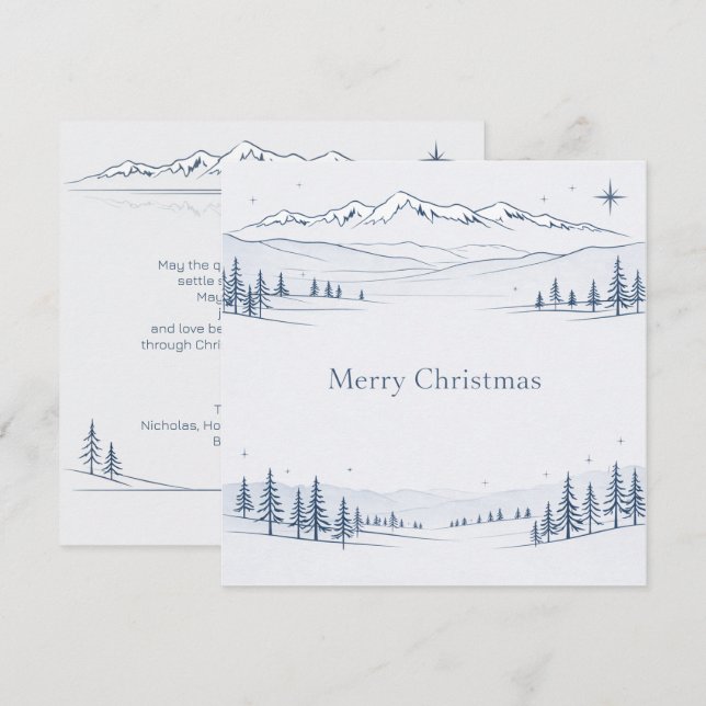 Minimale Blue Mountain Frohe Weihnachten (Vorne/Hinten)