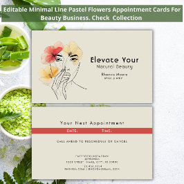 Minimale Blume an der Frontplatte Business Chic Terminkarte