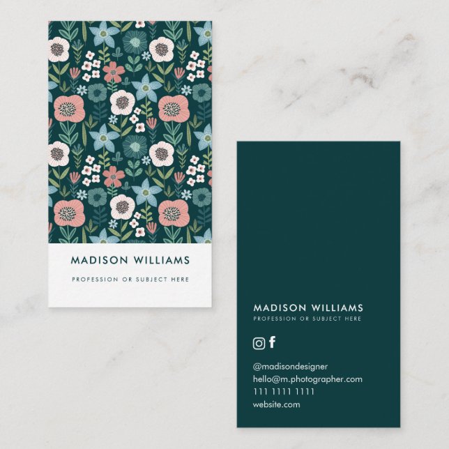 Minimale Blume Stilvolle Trendy Modern Business Ca Visitenkarte (Vorne/Hinten)