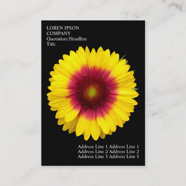 Minimale Blume - unbedruckte Blume - Schwarz Visitenkarte (Vorderseite)