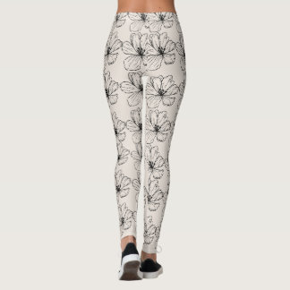 Minimale Blumen-Linienkunst-Leggings Leggings