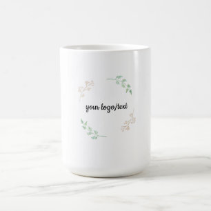 Minimale Blumengestaltung - Elegantes botanisches Kaffeetasse