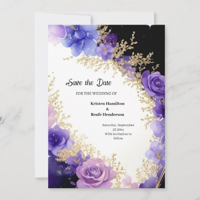 Minimale Blumenhochzeit Sichern Sie die Datumskart Save The Date (Vorderseite)