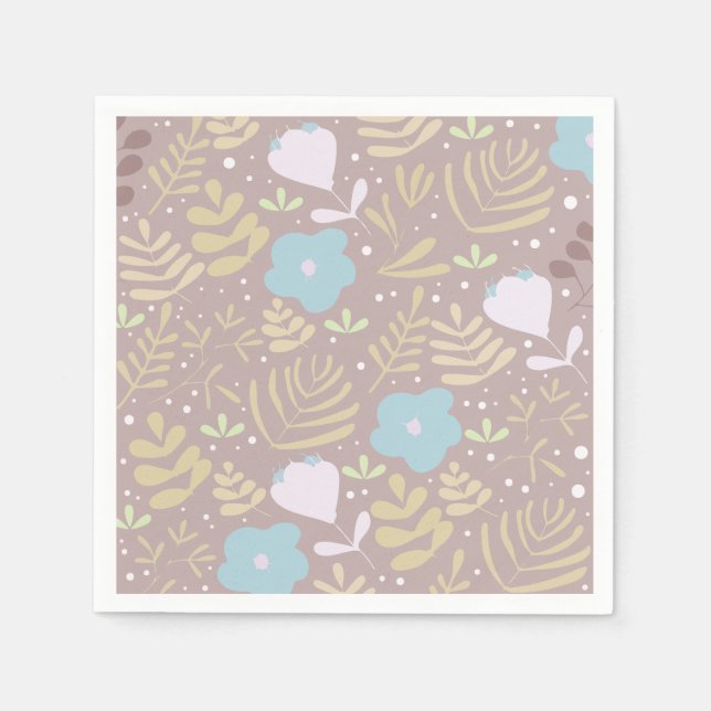 Minimale Blumenmuster  Serviette (Vorderseite)