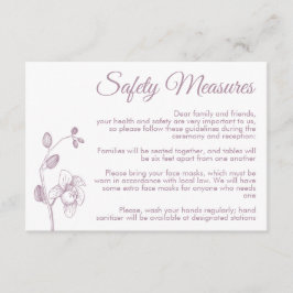 Minimale Blumenorchideen moderne Sicherheitsmaßnah Begleitkarte