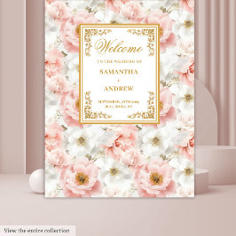 Minimale Blush Gold Wasserfarbenprägung Hintergrun Wandteppich