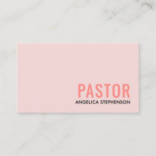 Minimale Blush Pink Logo QR-Code PASTOR Visitenkarte