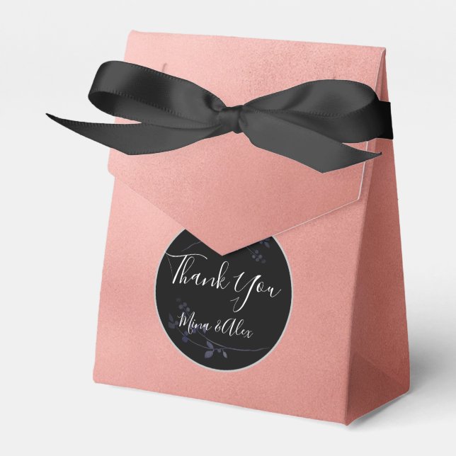 Minimale Blush und Schwarz Custom Wedding Geschenkschachtel (Vorderseite)