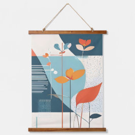 Minimale Blüte Wandteppich Mit Holzrahmen