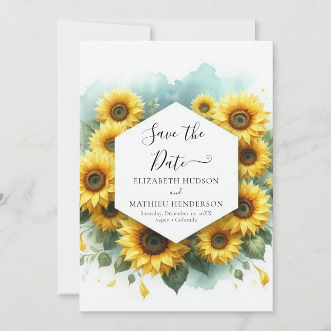 Minimale Blütenblütenhochzeit Save The Date (Vorderseite)
