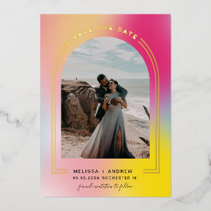 Minimale Bogen Save The Date Ombre Folieneinladung