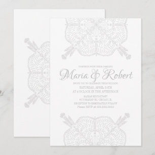 Minimale Bohemian-Mandala-Kunst Boho-Hochzeit Einladung