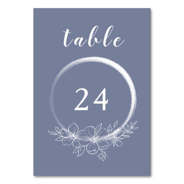Minimale Bohemisch Blue Tischnummer Card (Vorderseite)