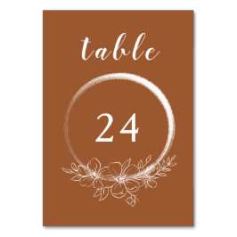 Minimale Bohemische Burnt Sienna Tischnummer Card