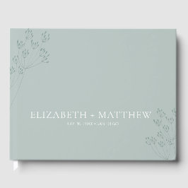 Minimale Boho-Chic-Grüne Hochzeit Gästebuch