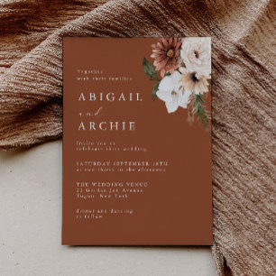 Minimale Boho-Terrakotta-Hochzeit  Einladung