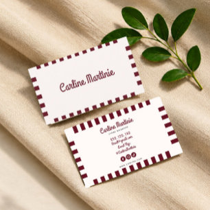 Minimale bordeauxfarbene elegante Visitenkarte
