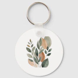 Minimale botanische Blattmuster Schlüsselanhänger