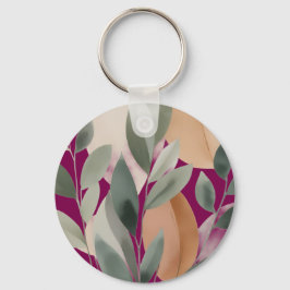 Minimale botanische Blattmusterung Schlüsselanhänger