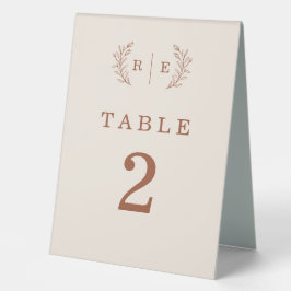 Minimale Botanische Kräne-Monogramm Tischaufsteller