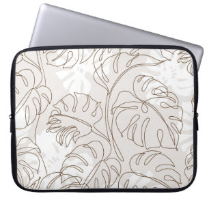 Minimale botanische Kunst nahtloses Muster. Tropis Laptopschutzhülle