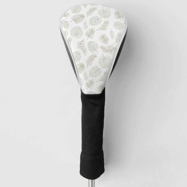 Minimale botanische Line-Art-Muster (6) Golf Headcover (Vorderseite)