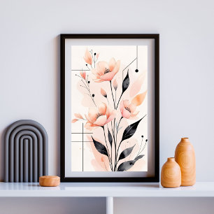 Minimale botanische Linien Poster