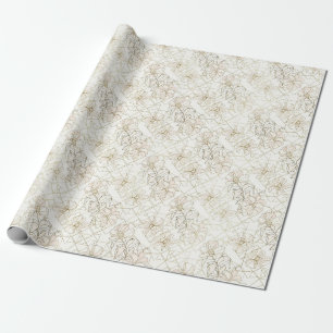Minimale botanische Linienkunst-Muster (1) Geschenkpapier